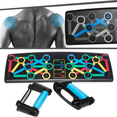 Push Up Support Multi Position Muscle Exercise I-shaped Household Multi-Functional Push Up Board, Black