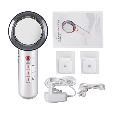 Hand-Held Plug-in Slimming Instrument Ultrasonic LED Micro Electric EMS Into High & Low Grade Beauty Instrument, White