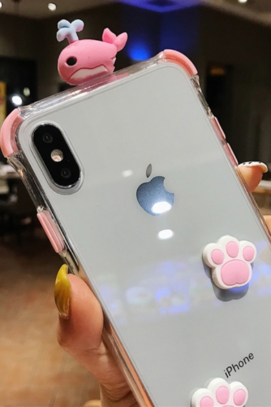 Lovely Cat Paw Dolphin Sheer iPhone 11 Pro Phone Case in White
