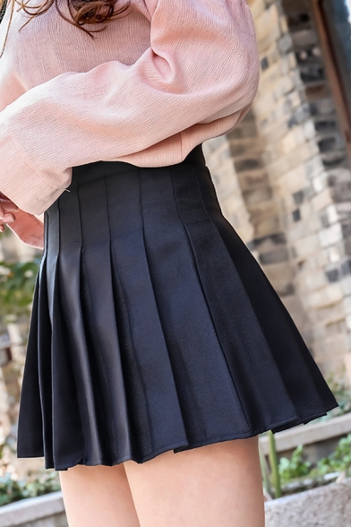 Pretty Ladies High Rise Checker Printed Mini Pleated A-Line Skirt
