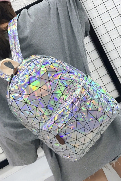 Amazing Chic Sparkle Geometric Printed Laser Backpack