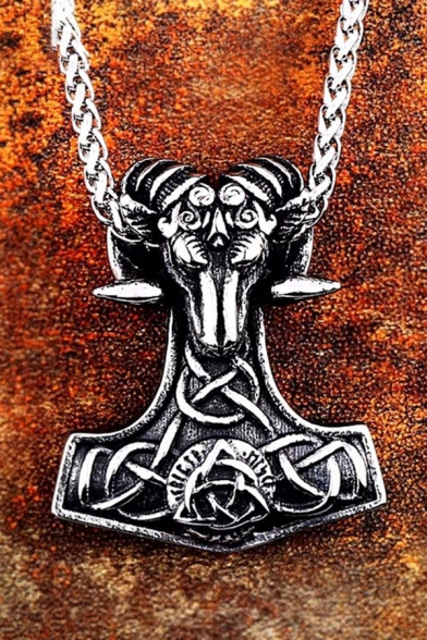 Mens Vintage Viking Titanium Steel Designer Necklace