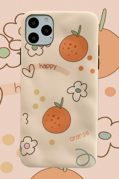 Novelty Letter HAPPY ORANGE Flower Orange Print Origami iPhone 11 / X Case in Yellow