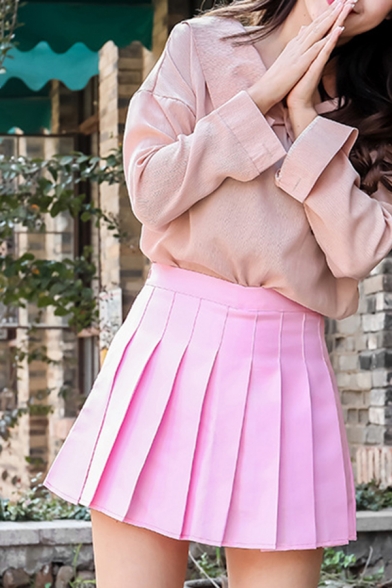 Pretty Ladies High Rise Checker Printed Mini Pleated A-Line Skirt