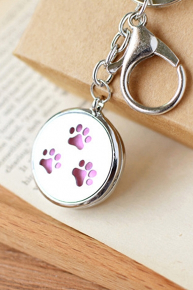 Handmade Cute Footprint Printed Essential Oil Diffuser Keychain