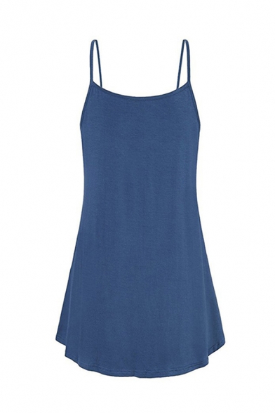 Leisure Women Solid Color Sleeveless Button Front Short Pleated Swing Cami Dress