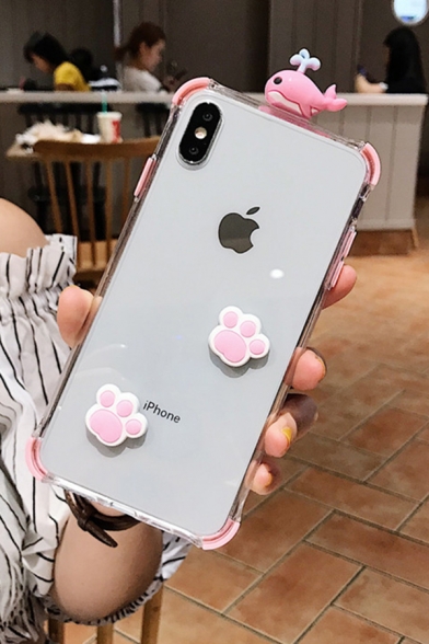 Lovely Cat Paw Dolphin Sheer iPhone 11 Pro Phone Case in White