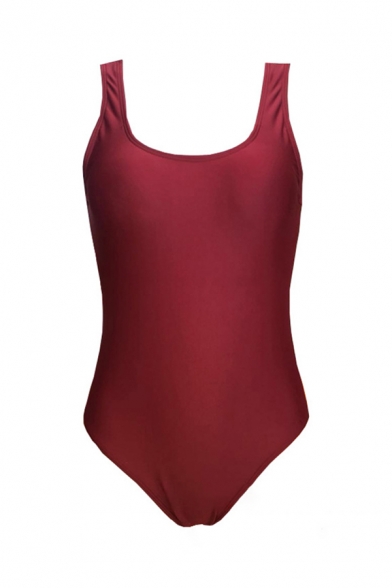 Summer Beach Girls Sleeveless Round Neck Striped Ombre Slim Fit Swimming Tank Bodysuit