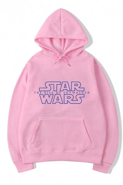 Stylish Star Wars Letter Printed Sport Loose Unisex Pullover Hoodie