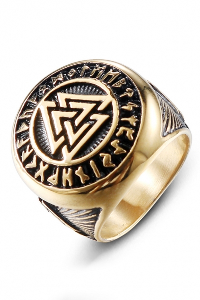 Vintage Guys Viking Style Symbol Valknut Ring