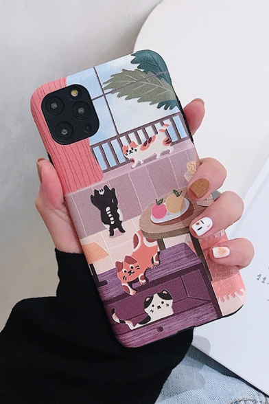 Stylish Unique Cartoon Cat Printed iPhone 11 Pro Max Phone Case