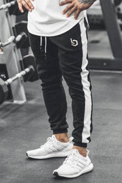 Gym Cozy Drawstring Waist Logo Printed Contrasted Cuffed Relaxed Sweatpants