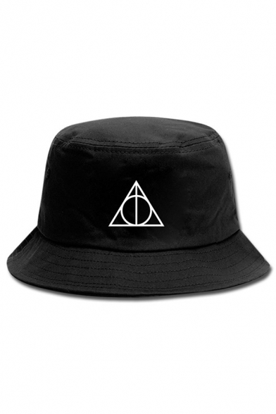 Cool Fashionable Movie Logo Patterned Bucket Hat in Black