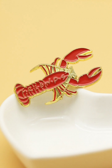 Exclusive Popular Letter FRIENDS Patterned Lobster Shaped Brooch