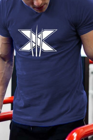Training Popular Short Sleeve Round Neck Letter X Print Slim Fitted T-Shirt for Boys