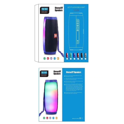 TG157 LED Colorful Light TF Card Portable Vehicle Wireless Bluetooth Speaker, White/Blue/Red