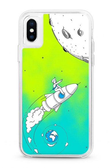 Green Cute Trendy Comic Rocket Planet Space Pattern iPhone 11 Pro Max Case