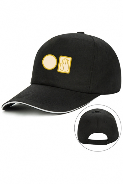 Fashionable Cool Letter JOJO'S Geo Hand Printed Contrast Piped Baseball Cap