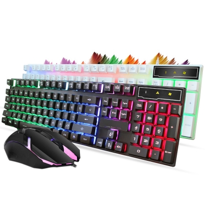 X100 USB Wired Mechanics Gaming Keyboard Gaming Waterproof Multicolor Backlit 104 pcs Keys, White/Black