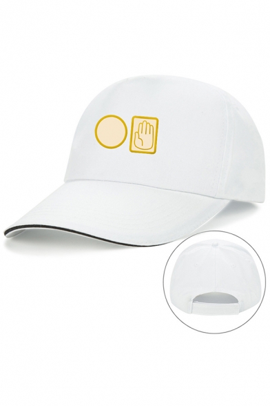 Fashionable Cool Letter JOJO'S Geo Hand Printed Contrast Piped Baseball Cap