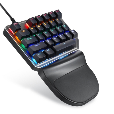 K27 USB Wired Gaming Keyboard Gaming Multicolor Backlit 27 pcs Keys, Black
