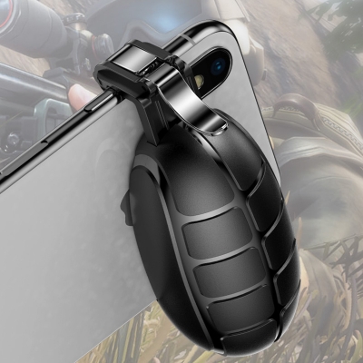 Hand Grenade Shape Gaming Button Key Handle, Black/Army Green