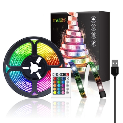 LED 5050 USB Mobile RGB Light Belt Blackboard Glue Dropper Colorful TV Background Light Belt with 24/44 Key 1m 2m 3m
