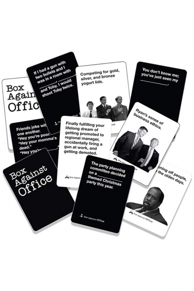 Popular Letter BOX AGAINST OFFICE Printed Party Games Card in Black