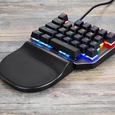 K27 USB Wired Gaming Keyboard Gaming Multicolor Backlit 27 pcs Keys, Black