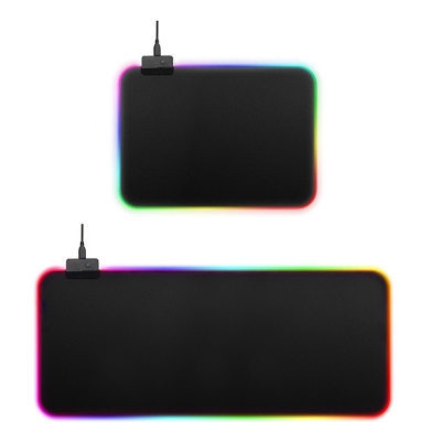 RGB Gaming Mouse Pad Large Size LED Colorful Light Luminous Desk Mat Antiskid Gaming Keyboard Pad 300*800mm 350*250mm, Black/Blue