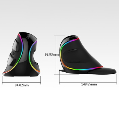 M618PLUS RGB Luminous USB Wired/Wireless Mouse, Black
