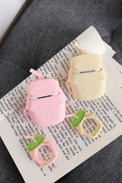 Popular Lovely Korean Letter Print Strawberry Banana Pattern Silicone Airpods Case