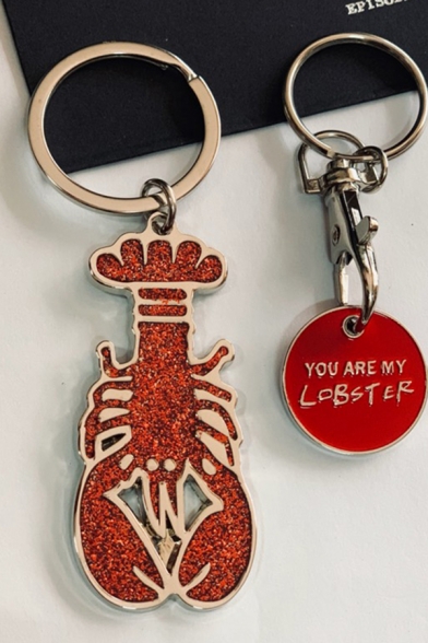 Fashionable Cute Couple Lobster Shape Key Chain in Red
