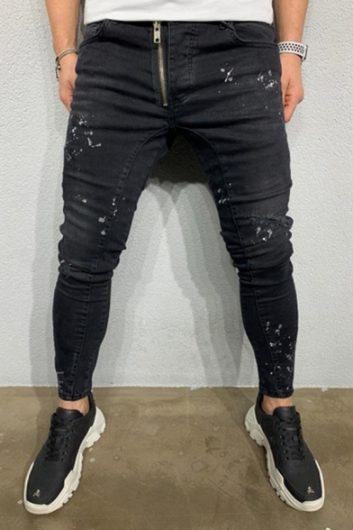 mens jeans ripped at ankle