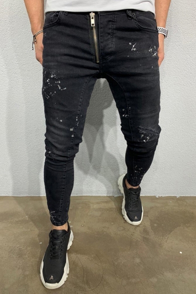 black fitted jeans