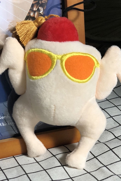 Cute Funny Sunglasses Embroidered Turkey Toy Pendant
