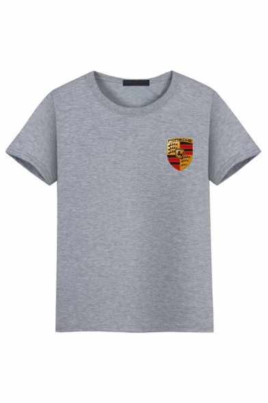 Summer Boys Logo Printed Short Sleeve Round Neck Loose Fit T-shirt