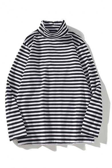 black and white striped turtleneck mens