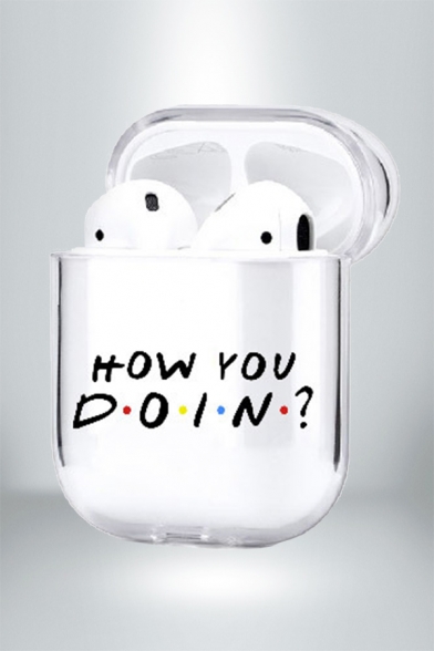 Chic Letter How You Doin Printed Airpods Case in White