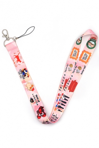I'll Be There for You Letter Cartoon Graphic Fashionable Neck Strap Keychain
