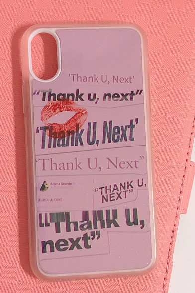 Fancy Girls Letter Thank U Next Lip Graphic iPhone Xr Case in Purple