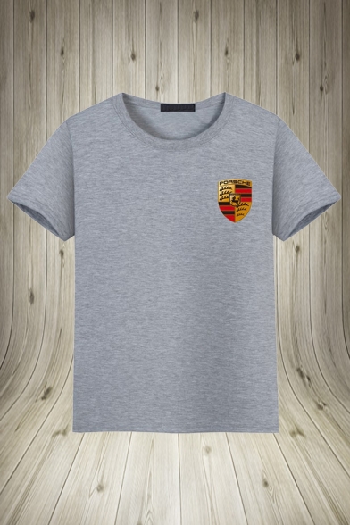Summer Boys Logo Printed Short Sleeve Round Neck Loose Fit T-shirt