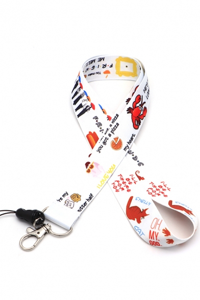 I'll Be There for You Letter Cartoon Graphic Fashionable Neck Strap Keychain