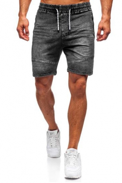 mens knee length denim shorts