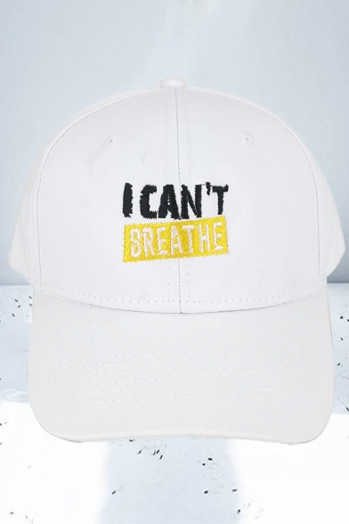 Popular Unisex Letter I Can't Breathe Embroidered Cap