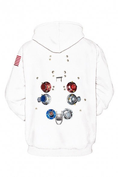Cool Space Flag Letter Nasa 3D Print Pocket Drawstring Full Sleeves Relax Fitted Graphic Hoodie for Men