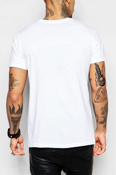 Basic T-Shirt Sun Mountain Cloud Pattern Short Sleeve Round Neck Regular Fit T-Shirt for Men
