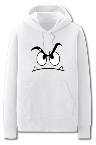 Chic Mens Cartoon Character Pattern Pocket Drawstring Long Sleeve Regular Fit Graphic Hooded Sweatshirt