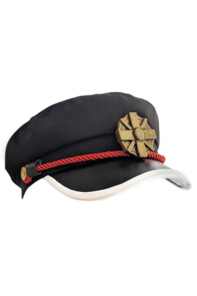 Cool Girls Badge Rope Patchwork Contrasted Baker Boy Hat