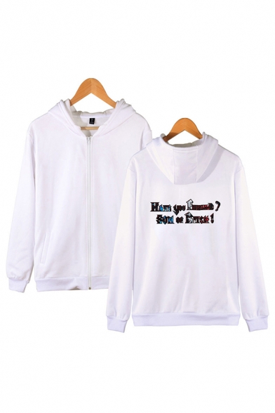 Simple Mens Letter Have You Finished Son of Bitch Printed Pocket Drawstring Zipper up Long Sleeve Regular Fitted Hooded Sweatshirt